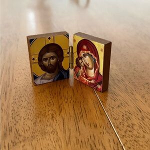 Greek Christian Orthodox Catholic Travel Pocket Diptych Icon Souvenir